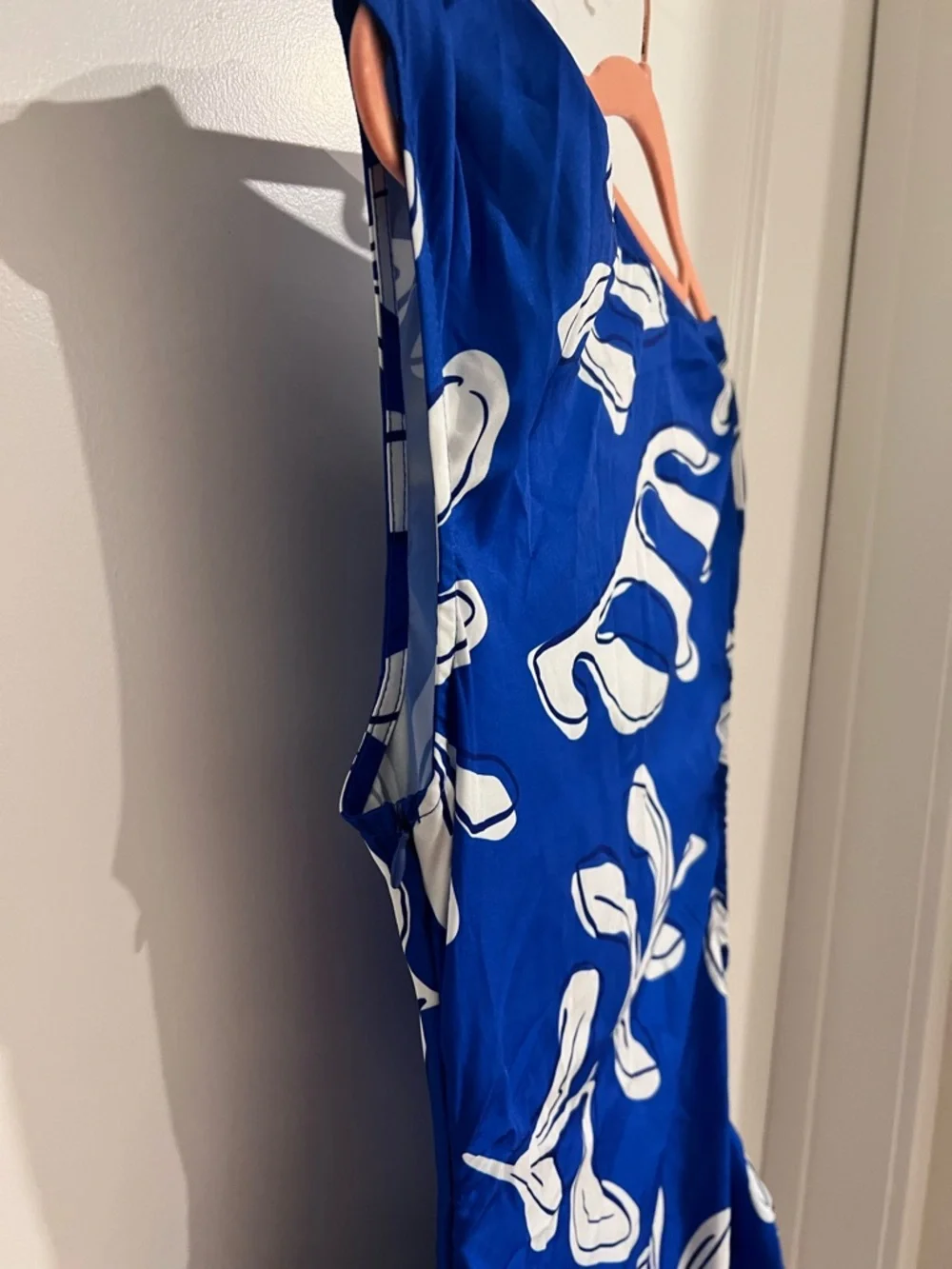 Hello Molly One-Shoulder Royal Blue and White Cutout Maxi Dress - Picture 8 of 10